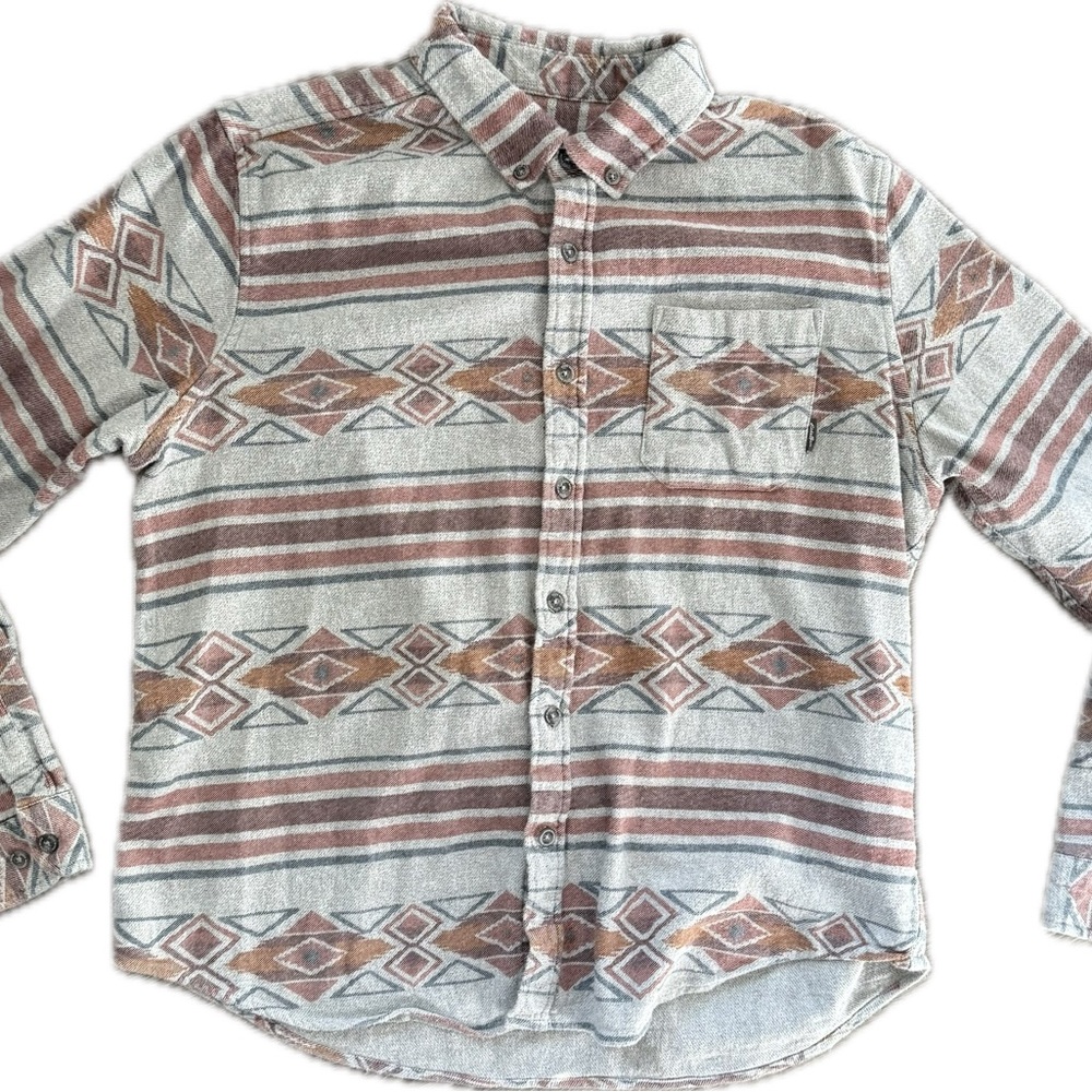 Eddie Bauer Women's Button-Down Shirt - White, Brown, Red